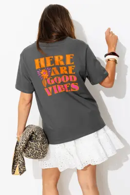 T-shirt à message good vibes — photo 2