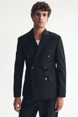 Veste Regular Fit à fermeture croisée - Noir — photo 1