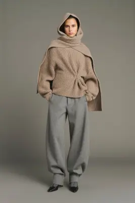 PULL FLAMAND BEIGE CHINÉ — photo 3