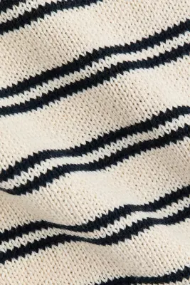 T-shirt en maille - Crème/rayé — photo 4