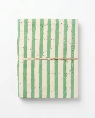 Carnet Indira - Motif rayures menthe – Mamamushi Studio — photo 4
