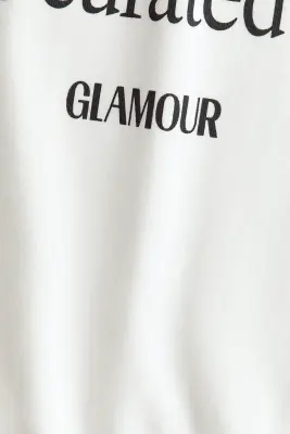 T-shirt en coton avec motif imprimé - Ivoire/Condé Nast Glamour — photo 4
