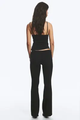 Pantalon skinny évasé taille basse - Noir — photo 2