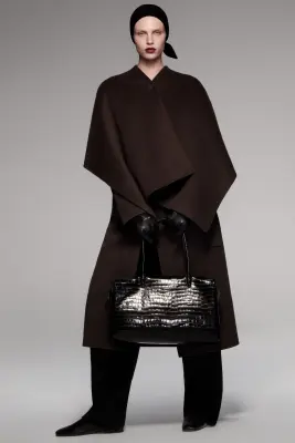 MANTEAU CEINTURÉ EN MÉLANGE DE LAINE DOUBLE FACE - BRUN — photo 2