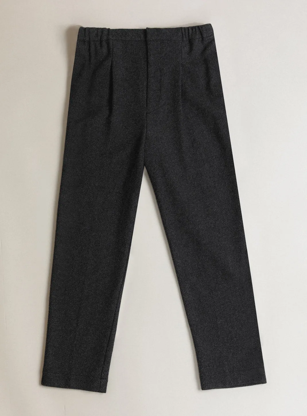 Pleated Pants in Heather Dark Gray Carded Wool