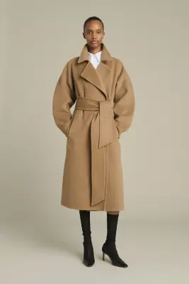 MANTEAU HARVARD CAMEL CHINÉ — photo 1