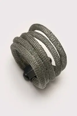 Bracelet Manchette Souple Argent — photo 1