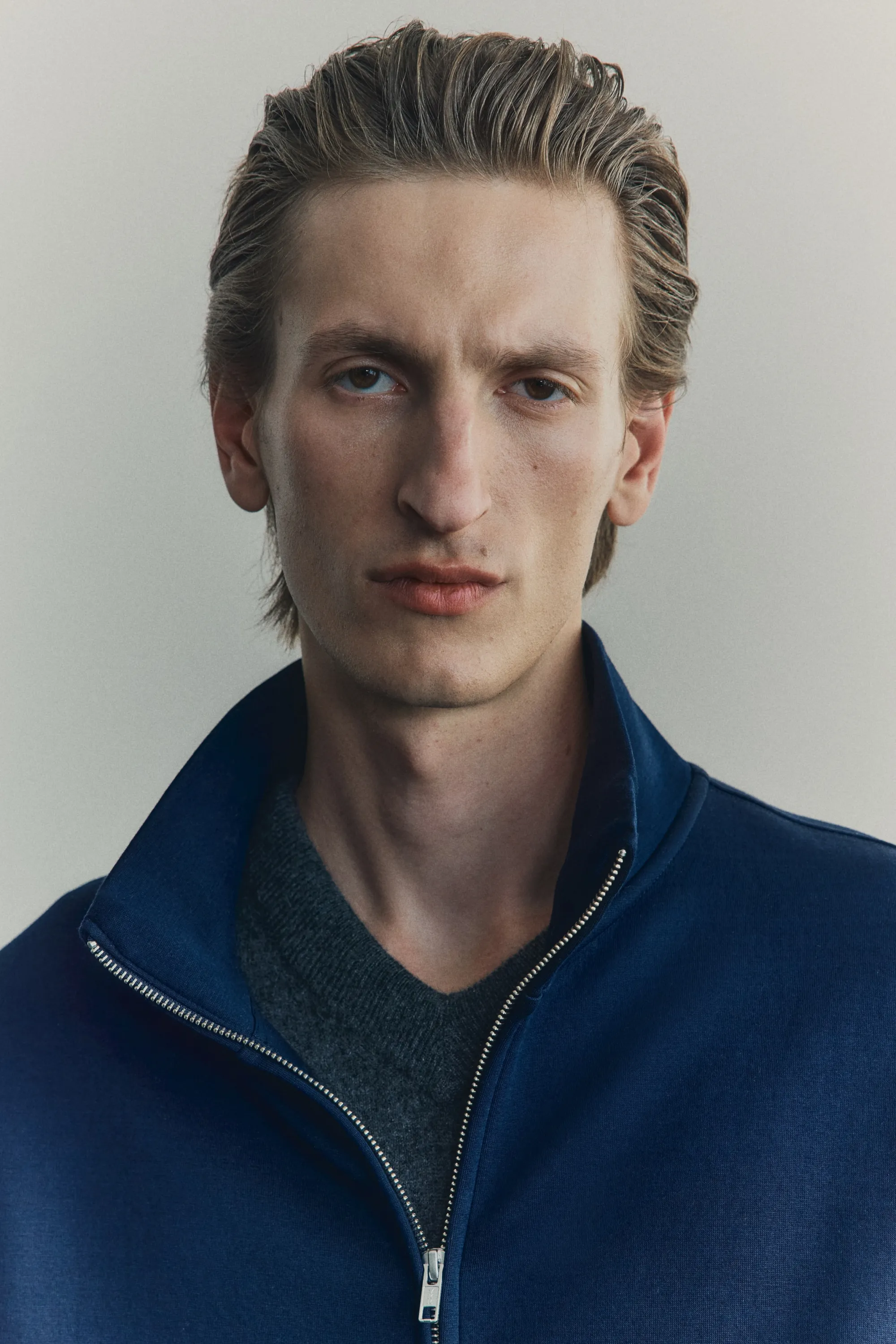 Veste de survêtement en scuba Loose Fit - Bleu foncé