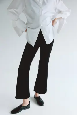 MAMA Pantalon évasé en interlock - Noir — photo 1