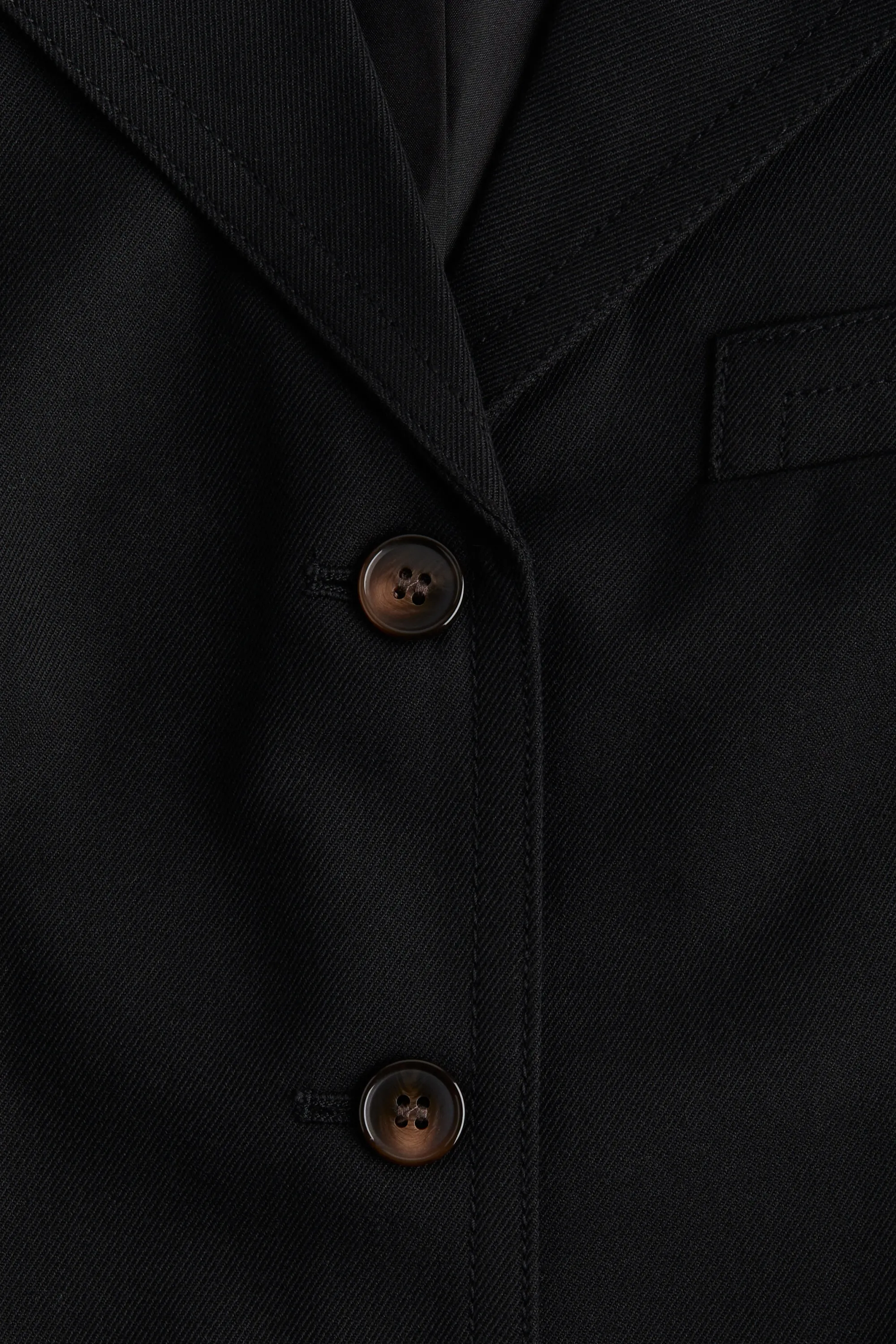 Robe blazer en twill - Noir