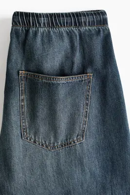 Pantalon barrel - Bleu denim foncé — photo 4