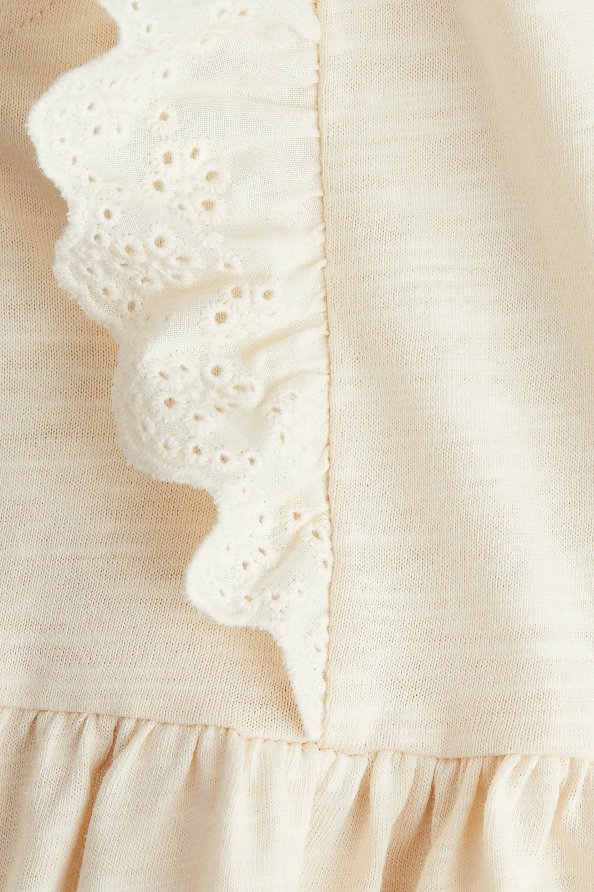Robe volantée en coton - Crème