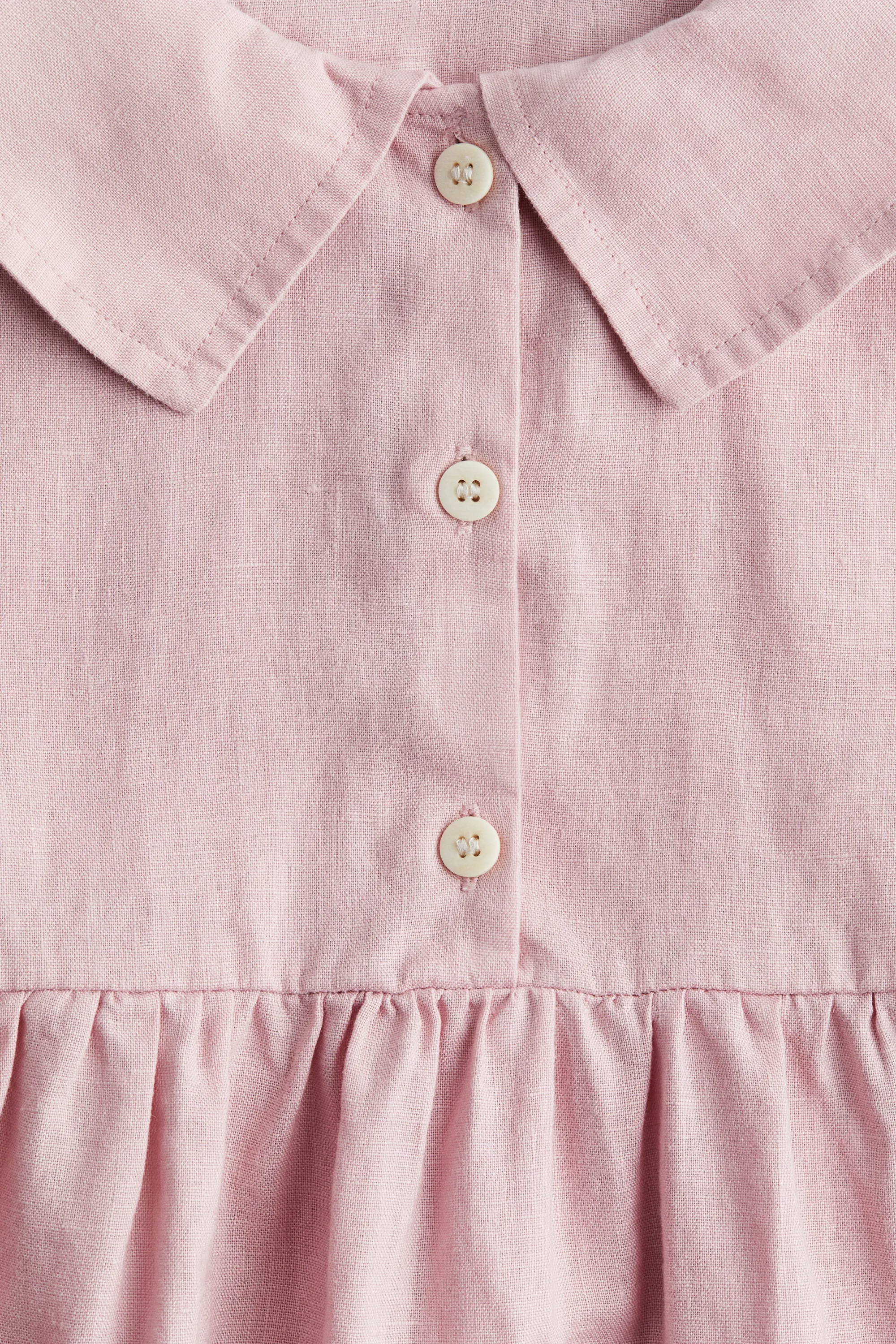 Robe loose en lin - Rose clair