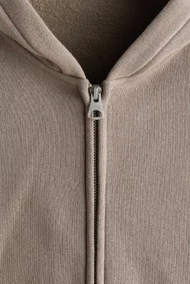 Veste à capuche zippée Relaxed Fit - Beige — photo 5