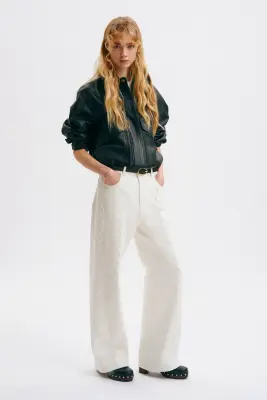 Flared Regular Waist Jeans - Crème — photo 2