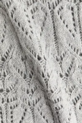 Pull en maille pointelle - Gris clair — photo 4