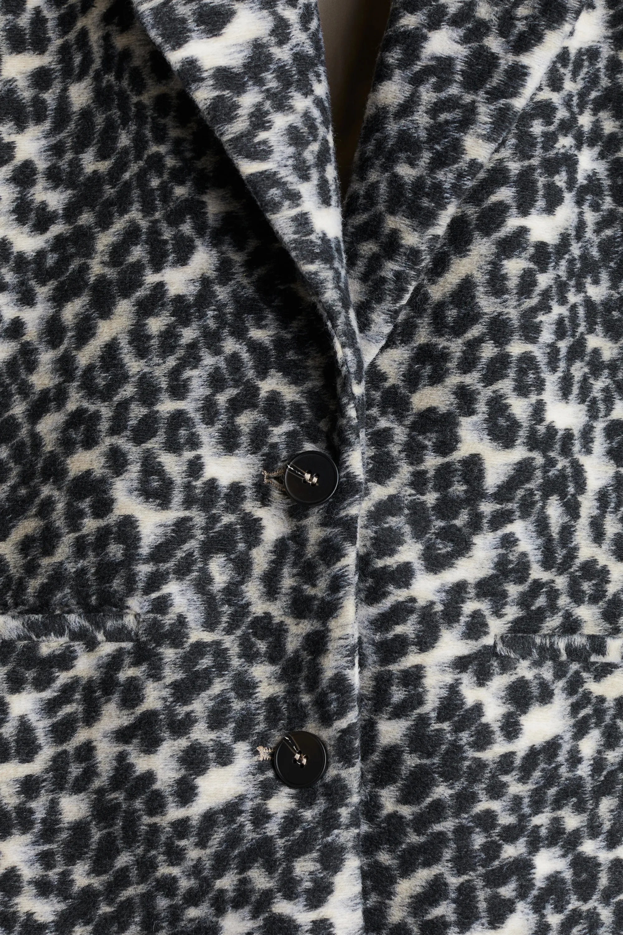 Manteau à fermeture droite - Gris foncé/imprimé léopard