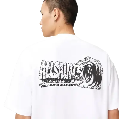 Williams X AllSaints Burnout Crew Neck T-Shirt Ashen White — photo 4