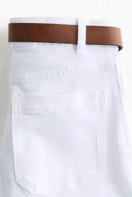 Pantalon évasé en twill - Blanc — photo 5