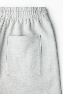 Short Relaxed Fit en coton - Gris clair chiné — photo 4