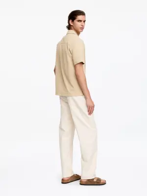 Chemise en jersey gaufré - Beige — photo 1