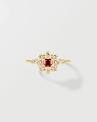 BAGUE BRUNE - Or rose 18 carats — photo 3