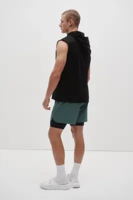 Short de sport superposé DryMove™ - Vert ancien — photo 3