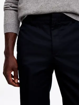 Pantalon classique en coton et lin - Dark Blue — photo 3