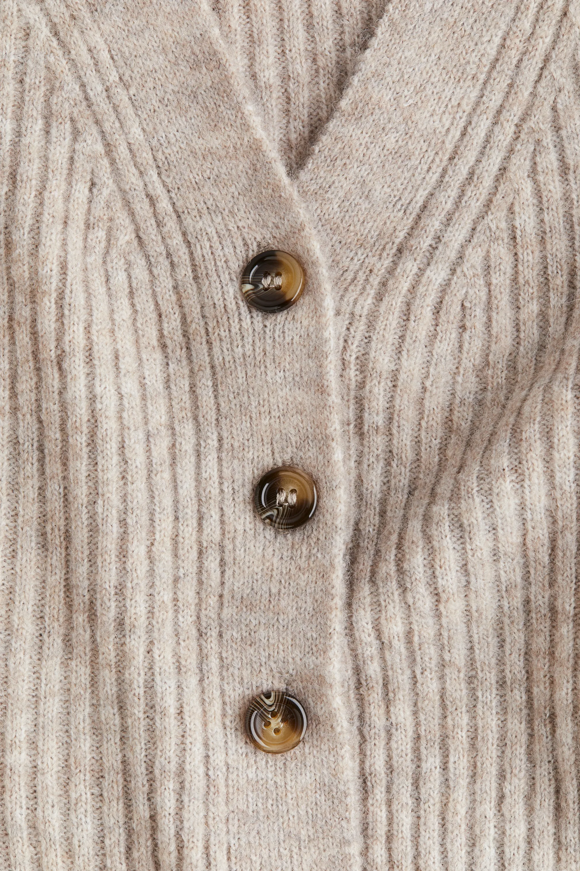Robe en maille côtelée - Beige clair chiné