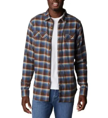 COLUMBIA CHEMISE CARREAUX Bleu/marron — photo 5