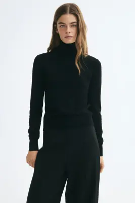Pull col roulé - Noir — photo 1