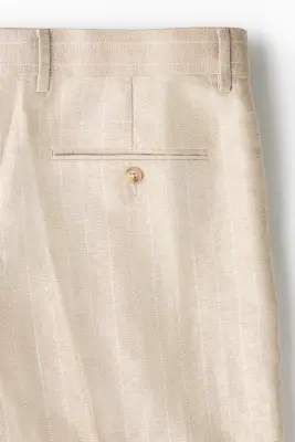 Pantalon chic Regular Fit - Beige/rayé — photo 2