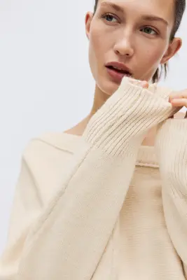 Pull asymétrique - Jaune clair — photo 2