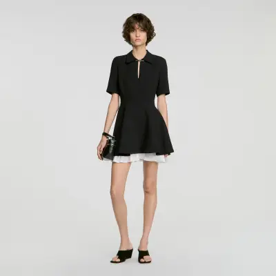 Robe courte patineuse contrastée