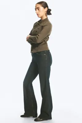 Jean bootcut ajusté taille basse Nova - Lobster Blue - Bleu foncé — photo 2
