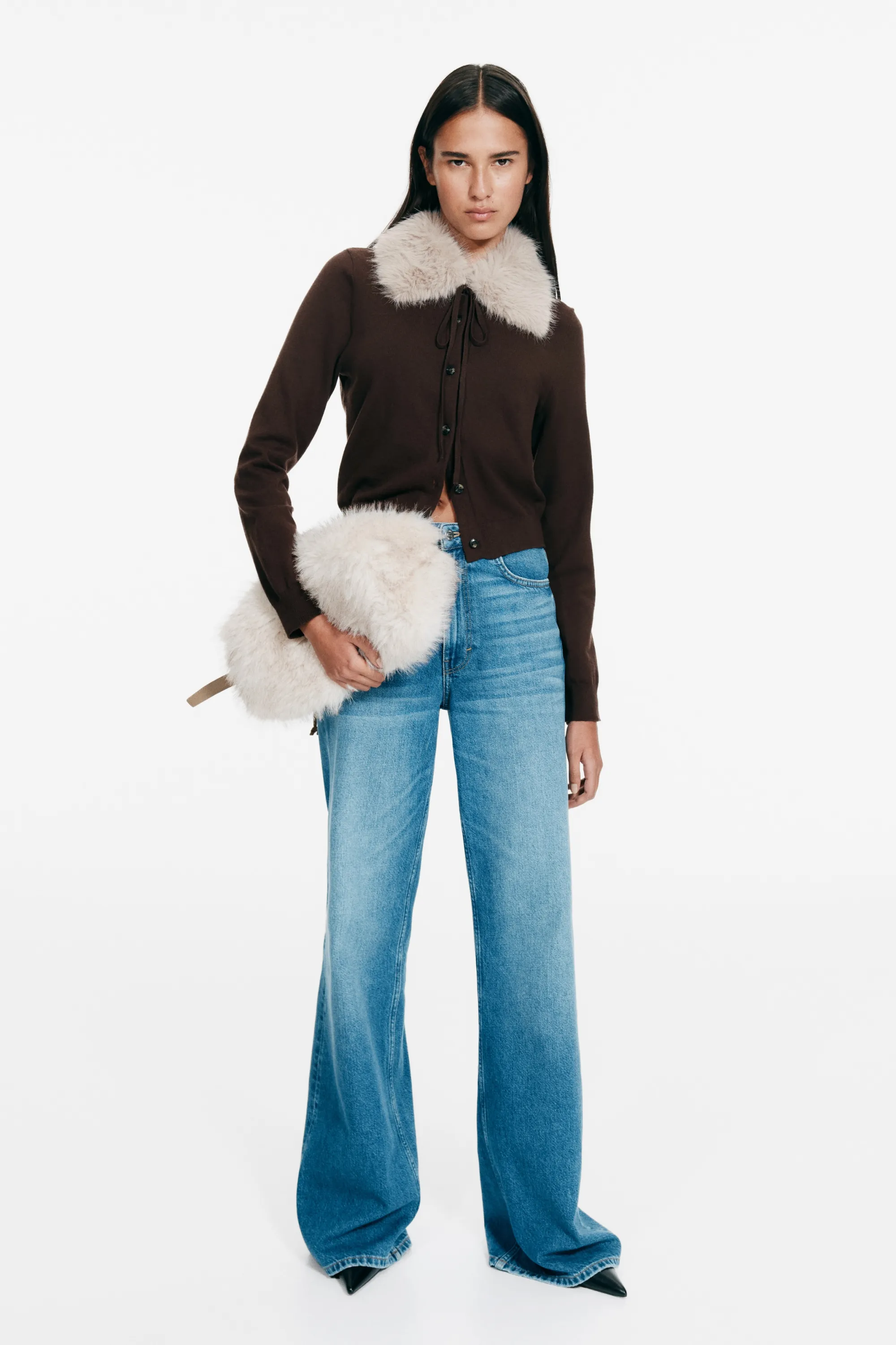 Gilet avec col - Marron foncé