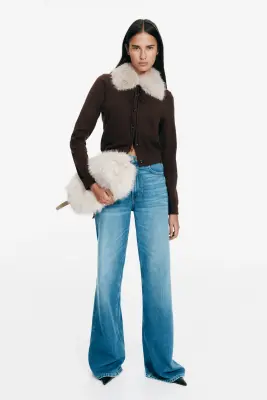 Gilet avec col - Marron foncé — photo 1