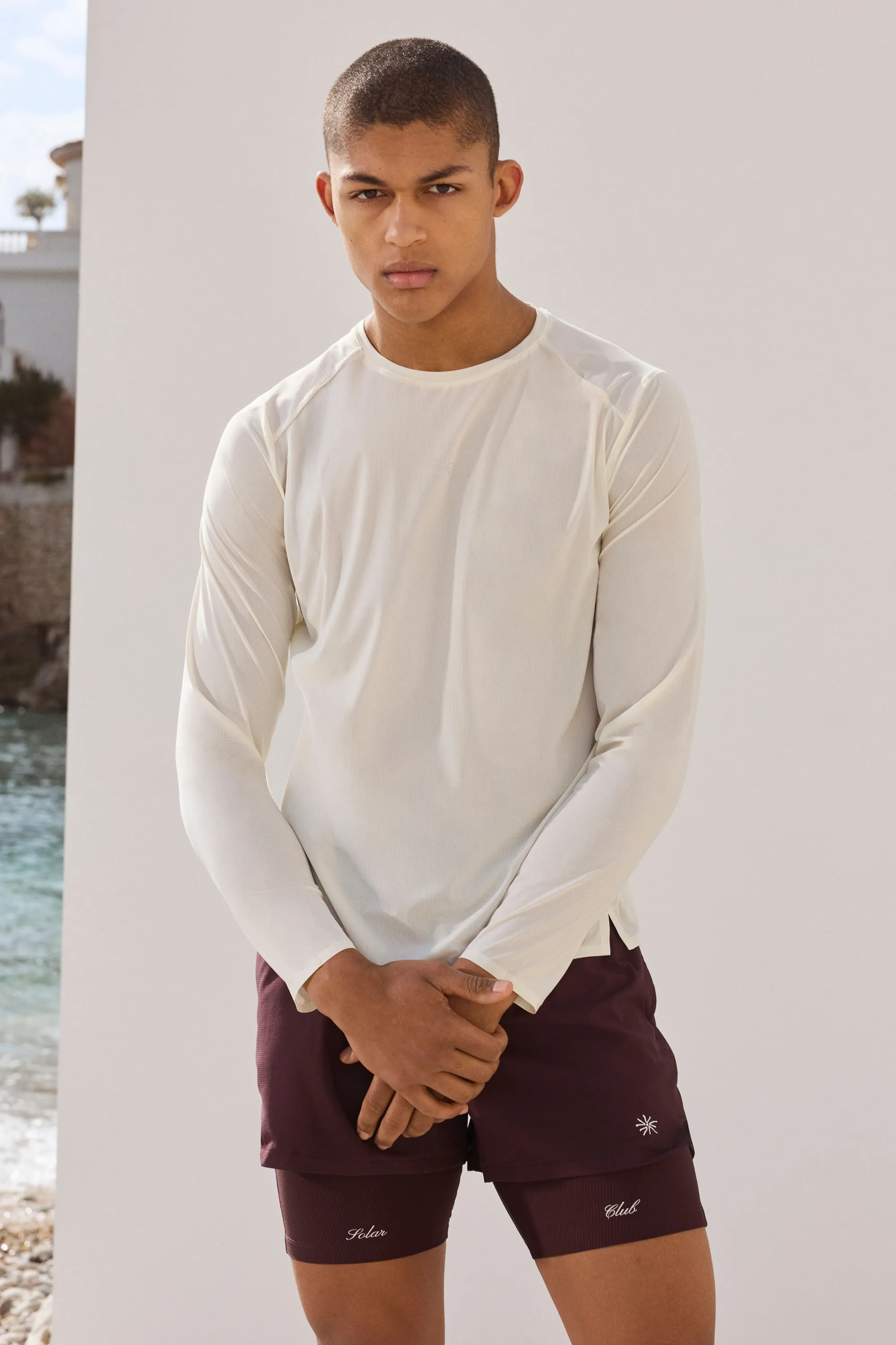 T-shirt de sport à manches longues CoolMove™ - Ivoire