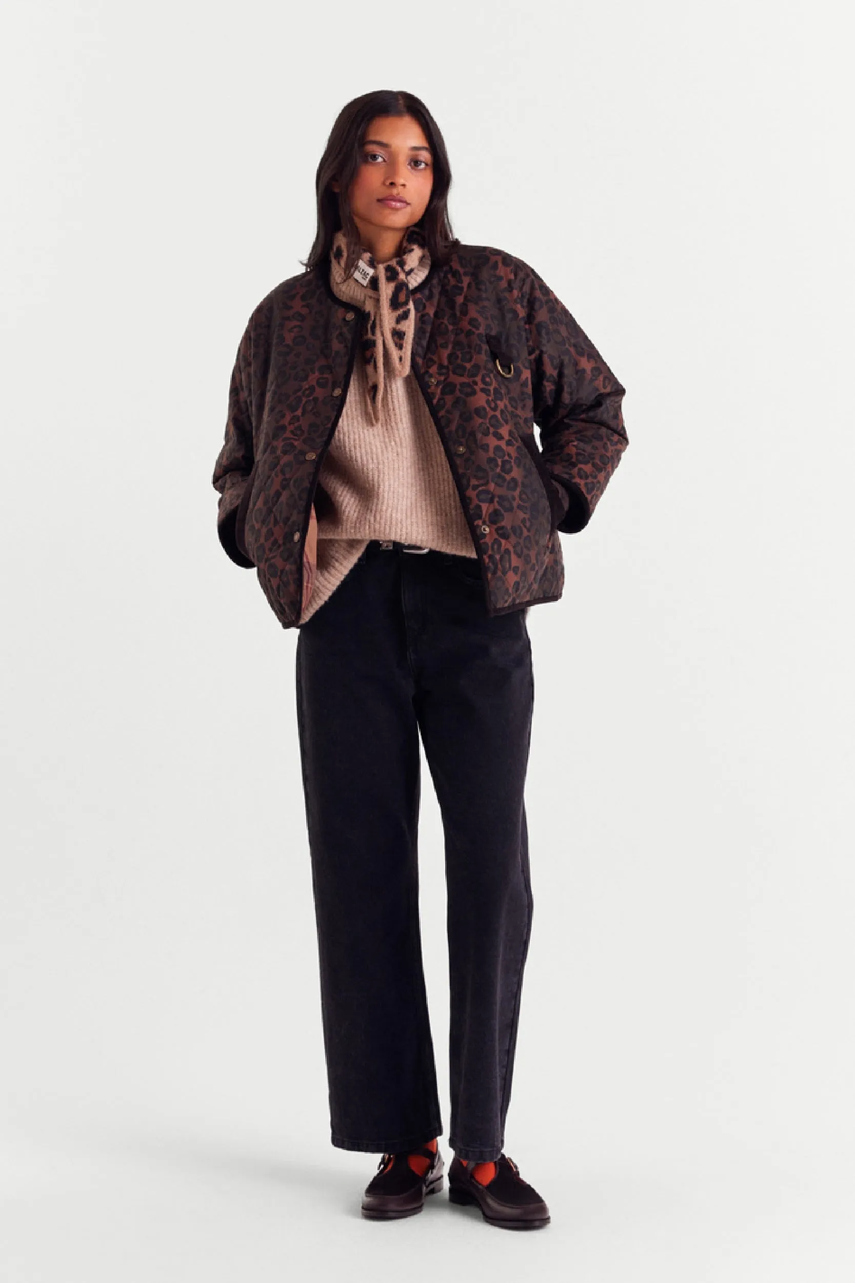 Veste Lili léopard fauve Barbour x Balzac Paris