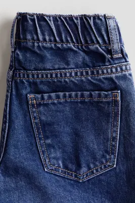 Jean à jambes larges avec motifs - Bleu denim foncé/nœuds — photo 3