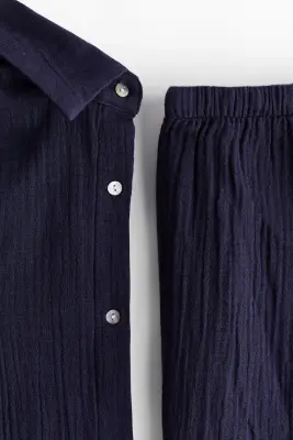 Chemise et short de pyjama - Bleu foncé — photo 3