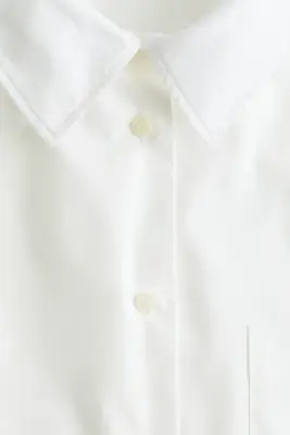 Chemise oversize en popeline - Blanc — photo 4