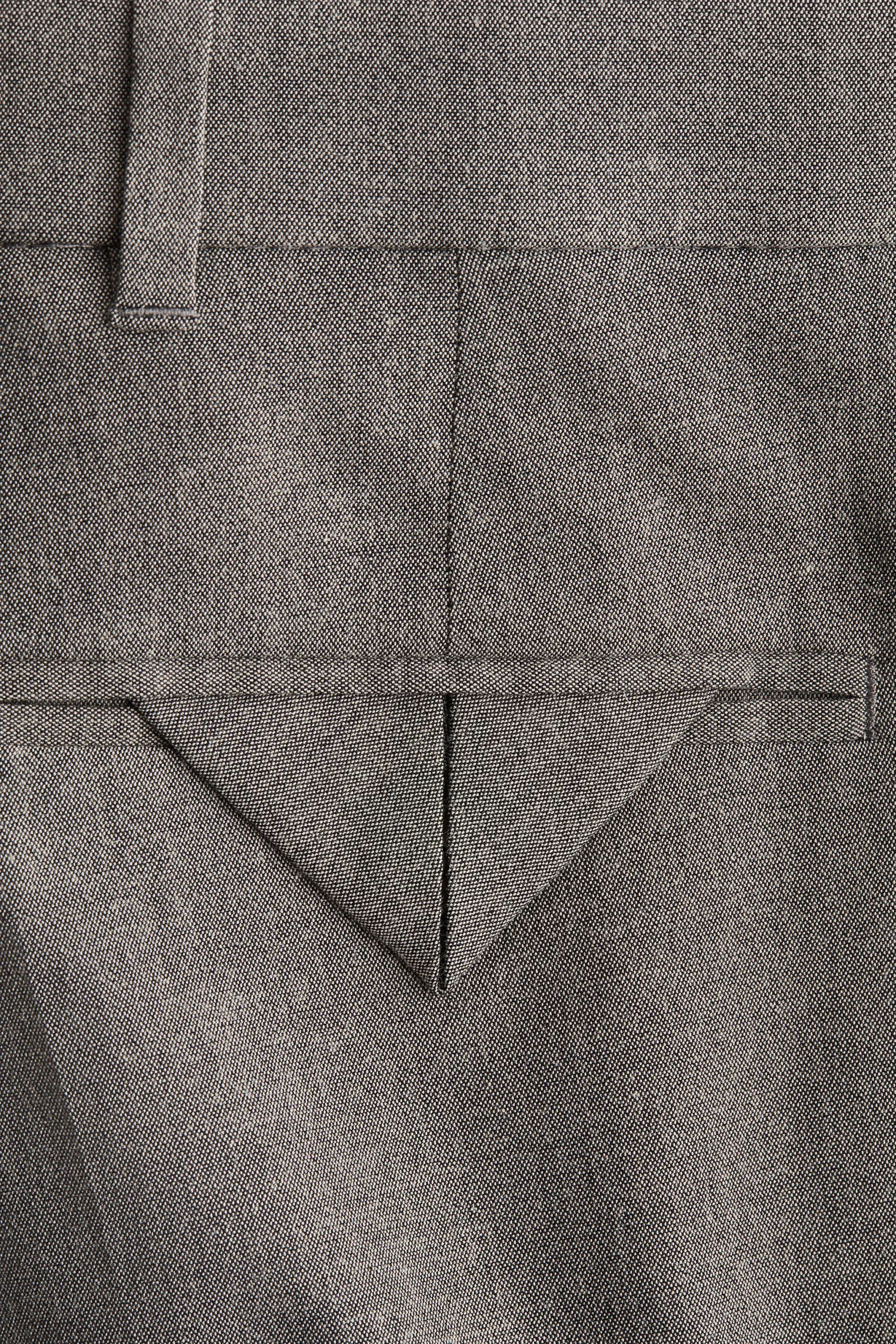 Pantalon slim avec fente en bas de jambe - Gris chiné