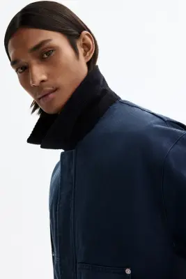 Veste workwear courte - Bleu foncé — photo 3
