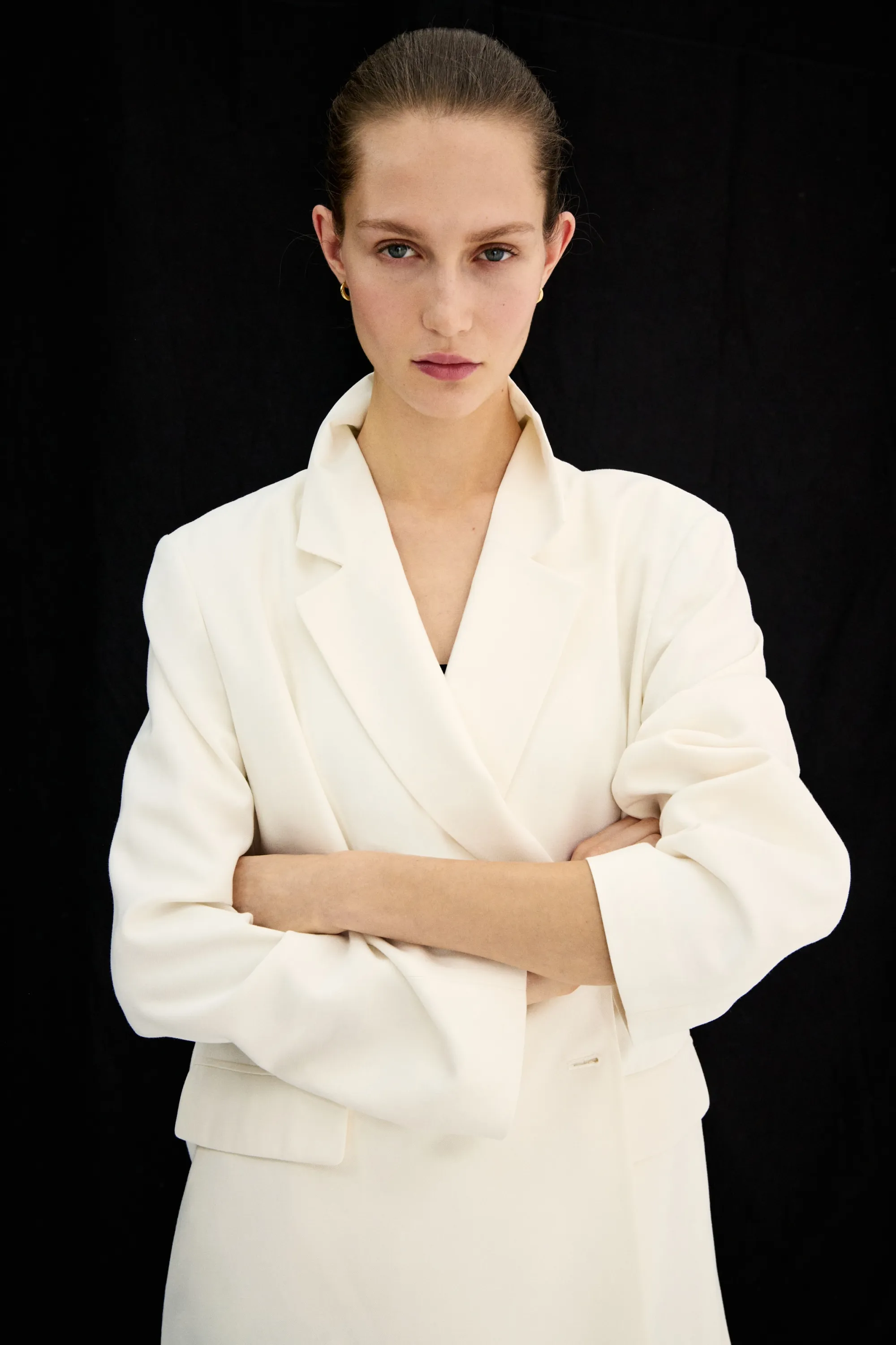 Blazer à fermeture croisée - Crème