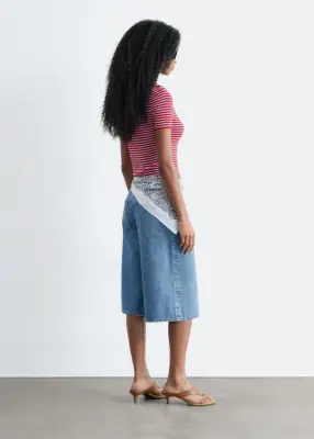T-shirt côtelé - Rouge/Lilas/Rayé — photo 4