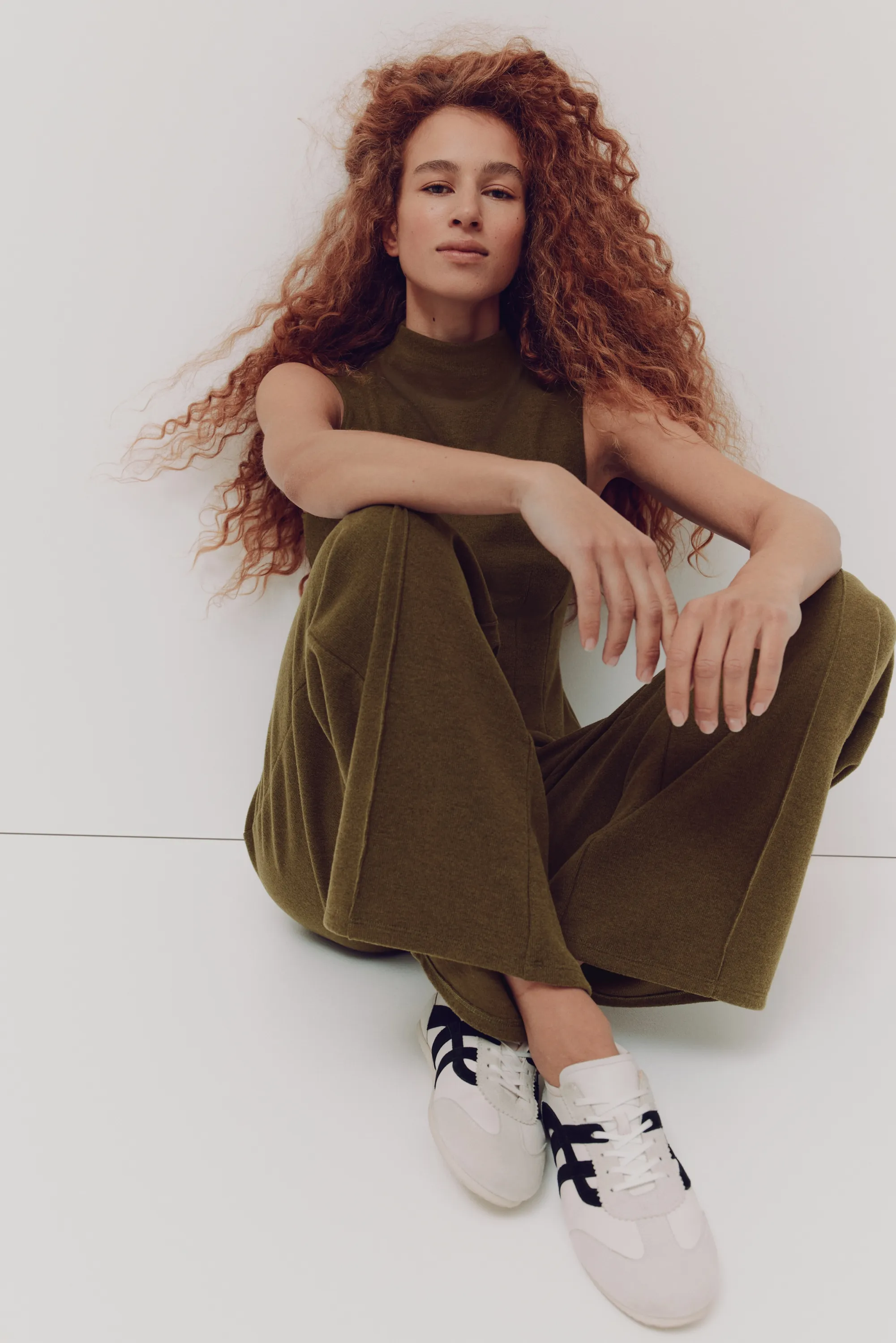 Ensemble 2 pièces en maille - Vert olive