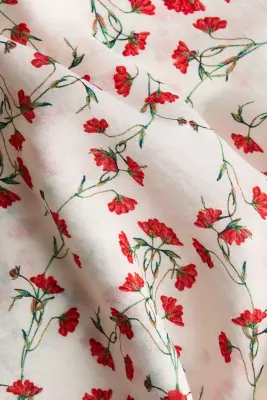 Blouse à manches ballon - Crème/fleuri — photo 3