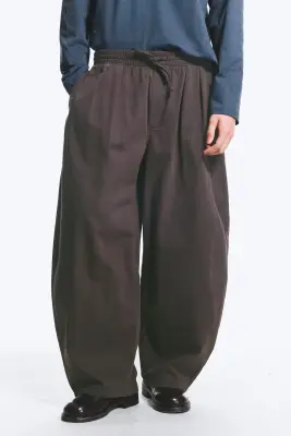 Pantalon à enfiler Barrel - Marron foncé — photo 2