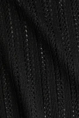 Pantalon large en maille ajourée - Noir — photo 4